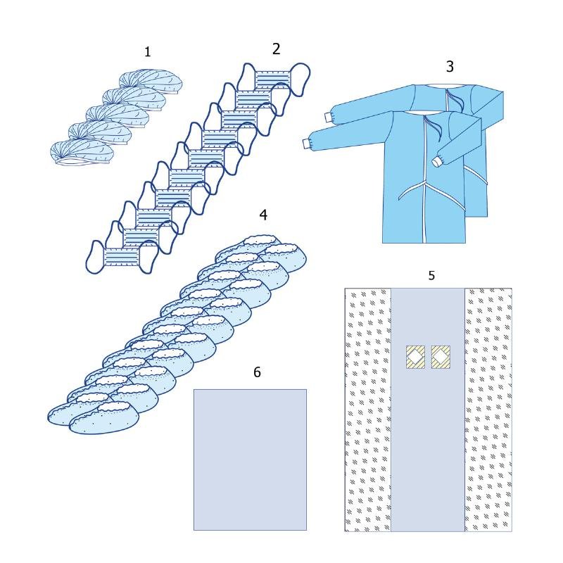 Комплект одягу та покриттів операційних для ангіографії №16 Taipan-Pharm стерильний